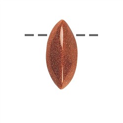 0420993230 Navette Goldfluß braun (synth.) gebohrt, 3,0cm | Marco Schreier