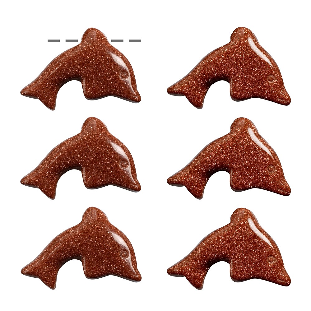 Dolphin Gold stone brown (synt. Glass) drilled, 2,5cm (6 pcs./ PU) | Marco Schreier