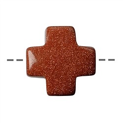 0420994601 Croix Verre aventuriné brun (verre synt.) percé, 15mm | Marco Schreier