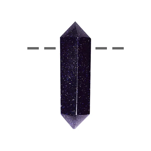 Pointe polie Verre aventuriné violet (synth.) percée, 4,2cm | Marco Schreier