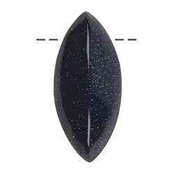 0421093245 Navette Verre aventuriné violet (synth.) percée, 4,5cm | Marco Schreier