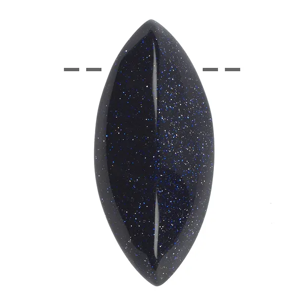 Navette Verre aventuriné violet (synth.) percée, 4,5cm | Marco Schreier