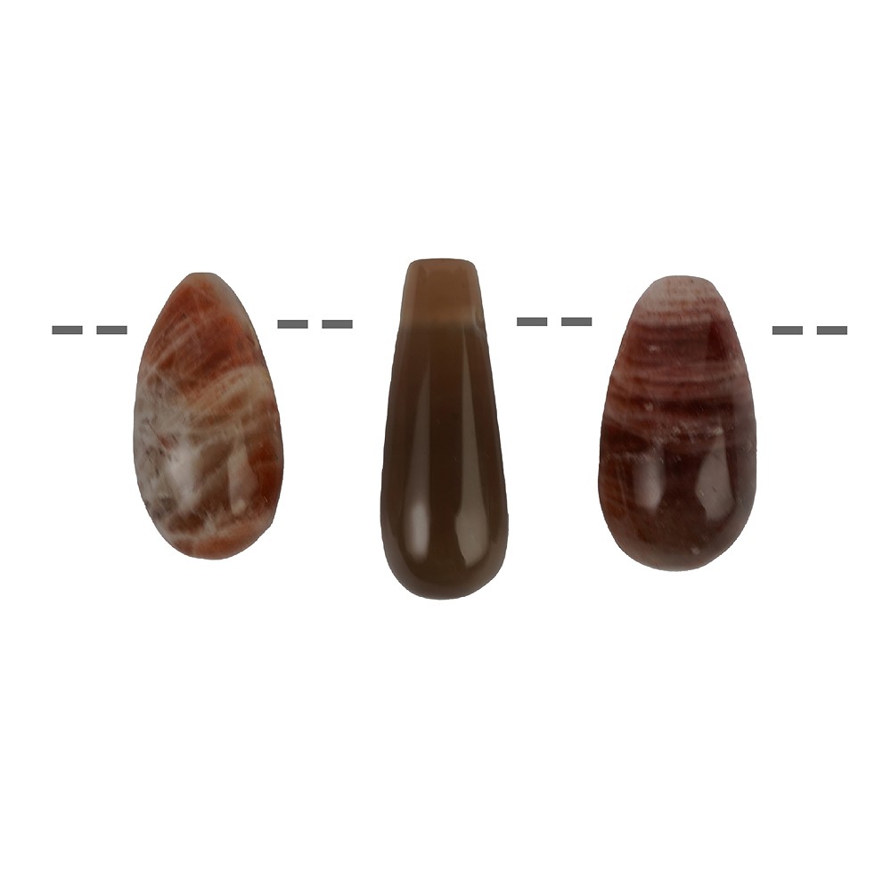 Drilled drop of sunstone (Arusha), 2.8 - 3.2 cm | gems, healing stones & jewelry