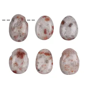 Trommelstein Sonnenstein gebohrt | Großhändler Edelsteine, Heilsteine & Schmuck