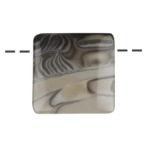 Cabujón cuadrado de Sílex perforado, 4,0 x 4,0 cm (grande) | Marco Schreier