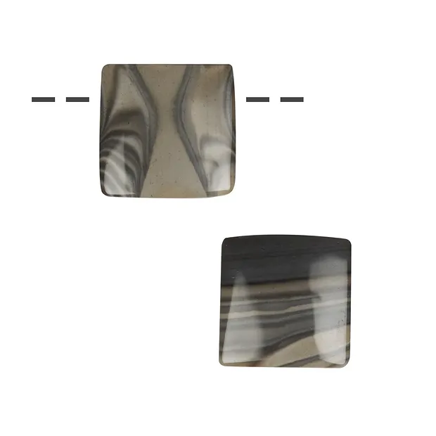 Cabochon quadrato in pietra focaia forata, 2,8 x 2,8 cm (piccolo) | Marco Schreier