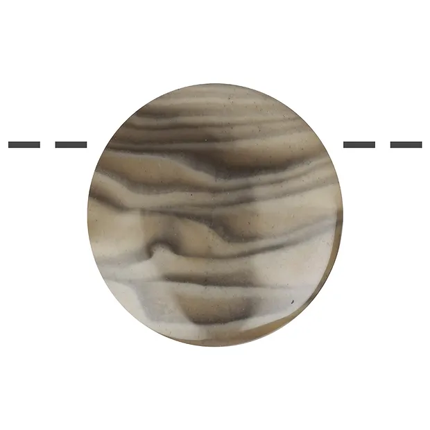 Cabochon Kreis Flint gebohrt, 4,0cm (groß) | GH Edelsteine, Heilsteine & Schmuck
