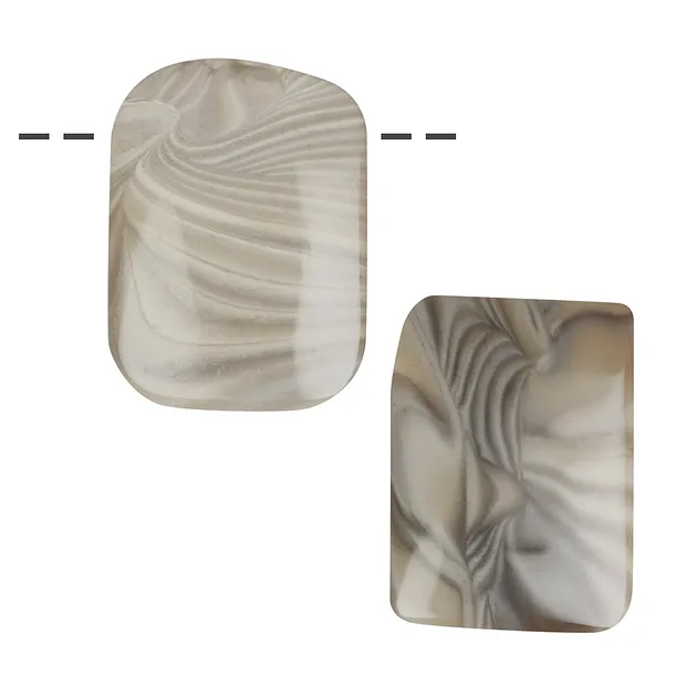 Cabochon rectangle Flint drilled, 4.0 x 3.0cm | wholesaler gems & healing stones