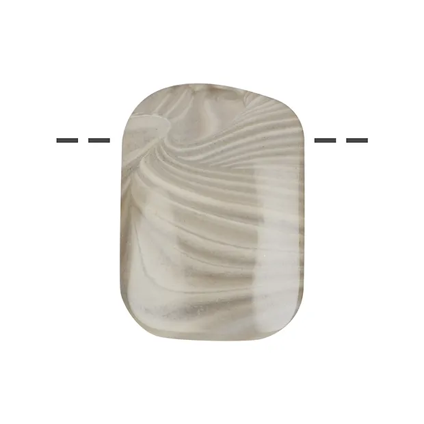 Cabochon rettangolo in pietra focaia forata, 4,0 x 3,0 cm | Marco Schreier