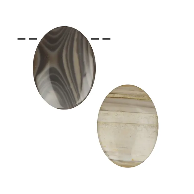 Cabochon Oval Flint gebohrt, 4,0 x 3,0cm (groß) | Marco Schreier