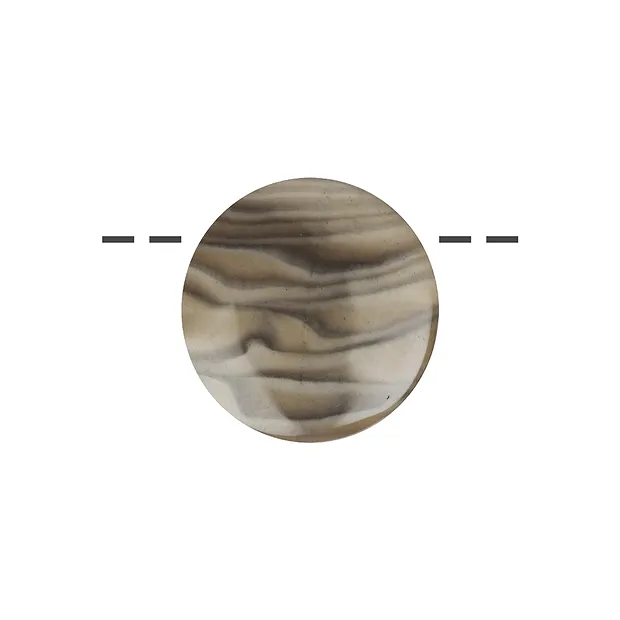Cabochon Kreis Flint gebohrt, 2,8cm (klein) | Edelsteine, Heilsteine & Schmuck