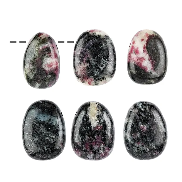 Trommelstein Eudialyt in Matrix gebohrt | GH Edelsteine, Heilsteine & Schmuck