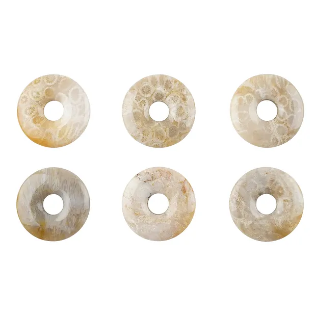 Petrified Coral donut, 30mm | Schreier wholesale; gems, healing stones & jewelry