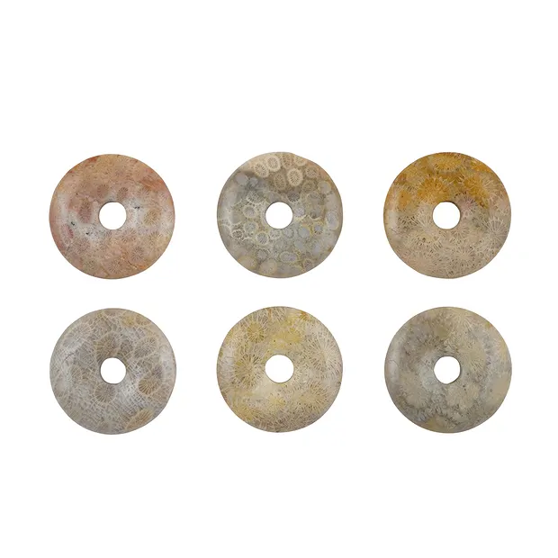 Ciambella di corallo pietrificato, 40 mm | grossista gemme e pietre curative
