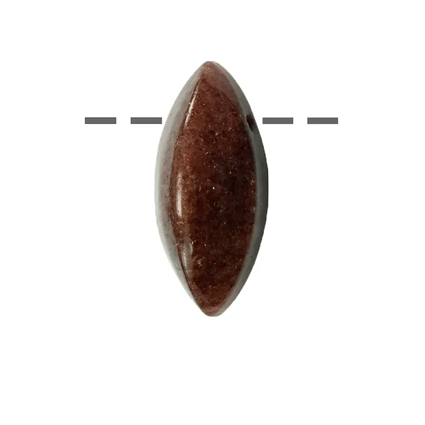 Navetta in Avventurina (rosso) forata, 3,0 cm | Marco Schreier