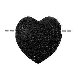 0424890635 Cœur de lave percé, 3,5cm | Pierres précieuses, pierres thérapeutiques & bijoux