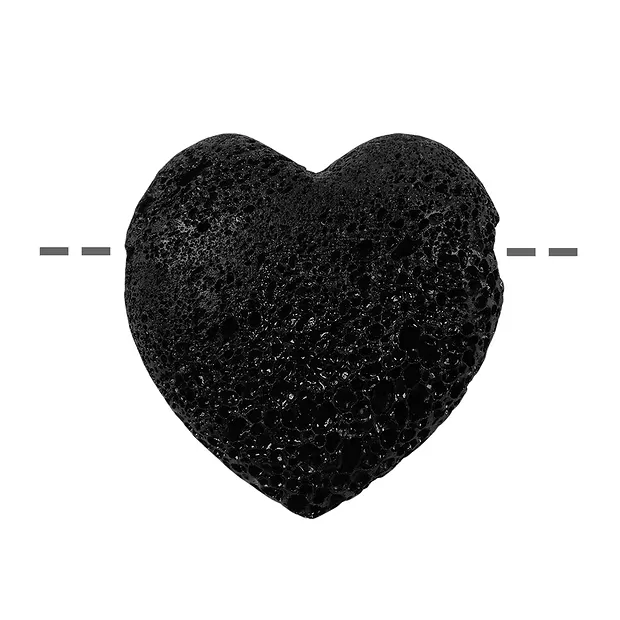Cuore di lava forato, 3,5 cm | gemme, pietre curative e gioielli all'ingrosso