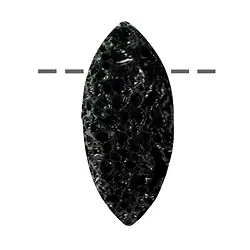 0424893245 Navette Lava percée, 4,5cm | Pierres précieuses, pierres thérapeutiques & bijoux