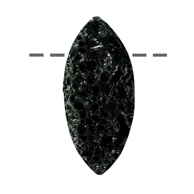 Navette Lava gebohrt, 4,5cm | Mineralien-Handel Edelsteine, Heilsteine & Schmuck