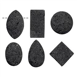 0424895600 Cabochon set lava drilled (6 pcs./ PU) | Schreier gems, healing stones & jewelry