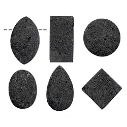 0424895600 Cabochon-Set Lava gebohrt (6 St./VE) | Schreier Edelsteine, Heilsteine & Schmuck