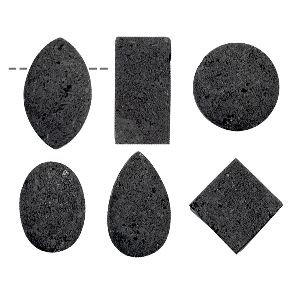 Cabochon-Set Lava gebohrt (6 St./VE) | Schreier Edelsteine, Heilsteine & Schmuck