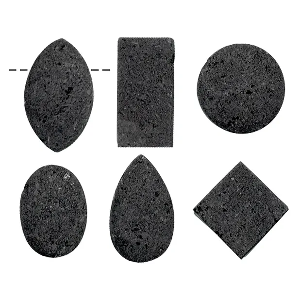 Set di cabochon in lava forata (6 pz./ UC) | grossista gemme e pietre curative