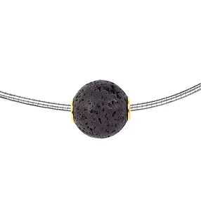 Schmuckkugel Lava 12mm, rhodiniert | Großhandel Edelsteine, Heilsteine & Schmuck