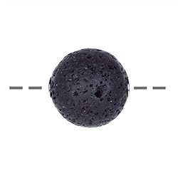 0424896620 Jewelry Bead Lava 20mm, rhodiniert | wholesaler gems, healing stones & jewelry