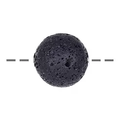 0424896620 Schmuckkugel Lava 20mm, rhodiniert | Großhandel Edelsteine, Heilsteine & Schmuck