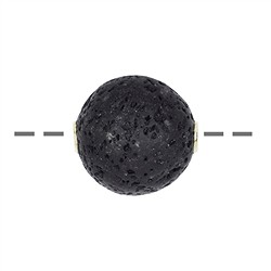 0424896820 Jewelry Bead Lava 20mm, gold-plated | wholesaler gems, healing stones & jewelry