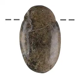 0426492300 Linsenstein Stichtit in Matrix gebohrt  | GH Edelsteine, Heilsteine & Schmuck