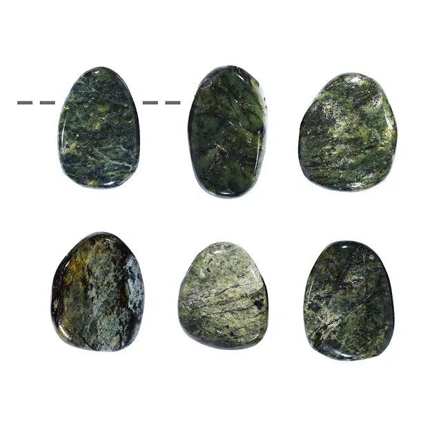 Trommelstein Serpentin (Tasmanien) gebohrt | GH Edelsteine, Heilsteine & Schmuck