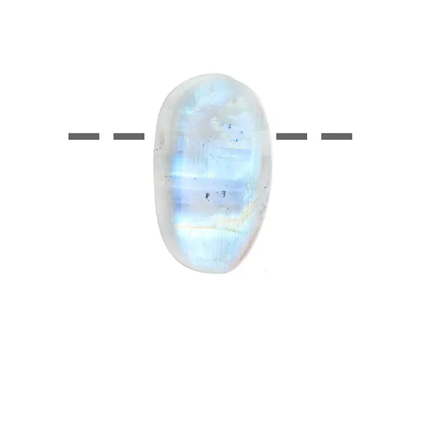 Cabochon Labradorit (weiß) gebohrt, 1,7 - 2,4cm | Marco Schreier