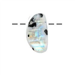 0426895641 Cabochon Labradorit (weiß) gebohrt, 2,0 - 3,0cm | Marco Schreier