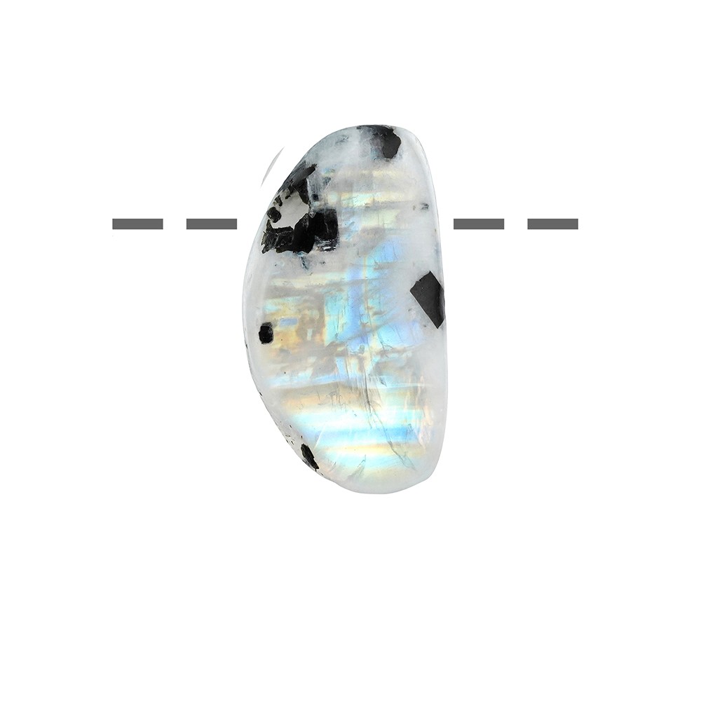 Cabochon Labradorit (weiß) gebohrt, 2,0 - 3,0cm | Marco Schreier