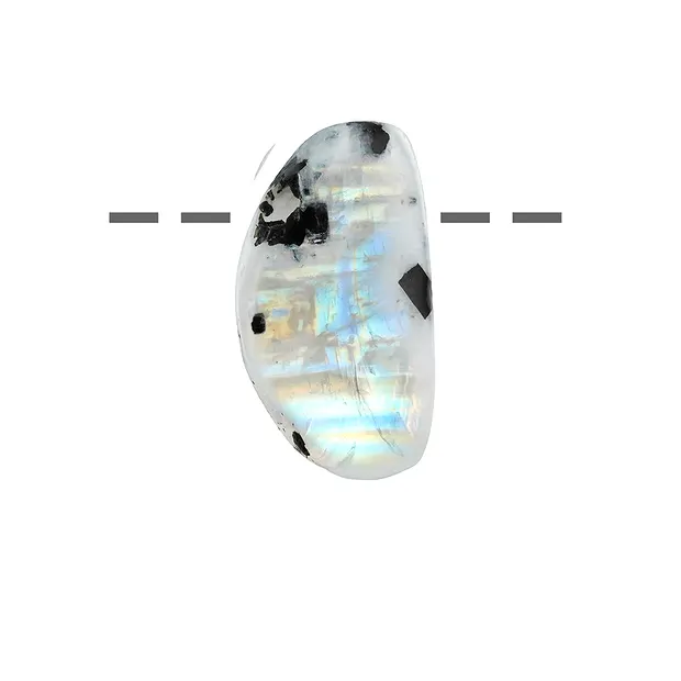 Cabochon Labradorit (weiß) gebohrt, 2,0 - 3,0cm | Marco Schreier