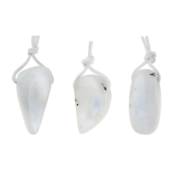 Cabochon labradorita (blanca) perforado, 2.0 - 2.5cm | Marco Schreier