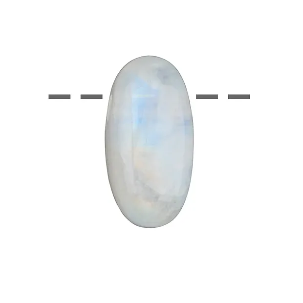 Cabochon labradorita (blanca) perforado, 2.0 - 2.5cm | Marco Schreier