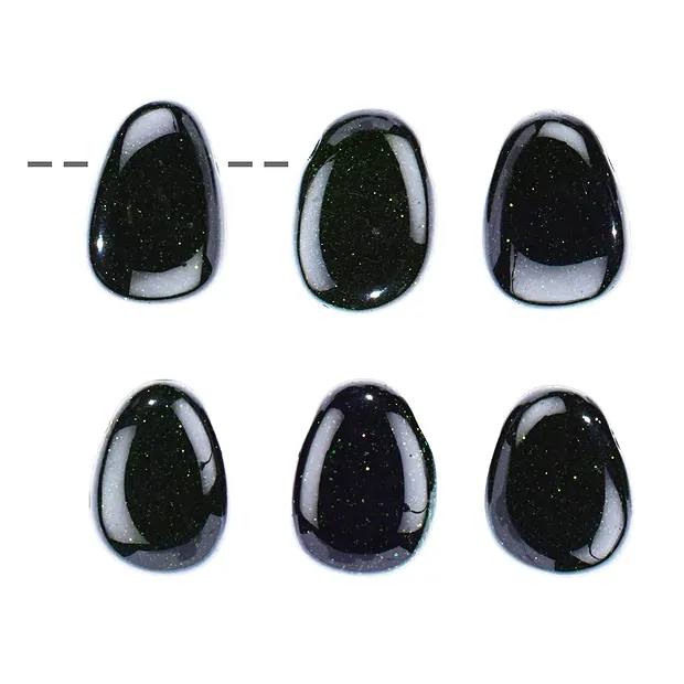 Tumbled Stone Gold stone green (synth.) drilled | gems, healing stones & jewelry