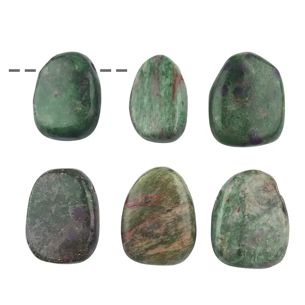 Pietra burattata Fuchsite forata con Rubino (stab.) | Marco Schreier