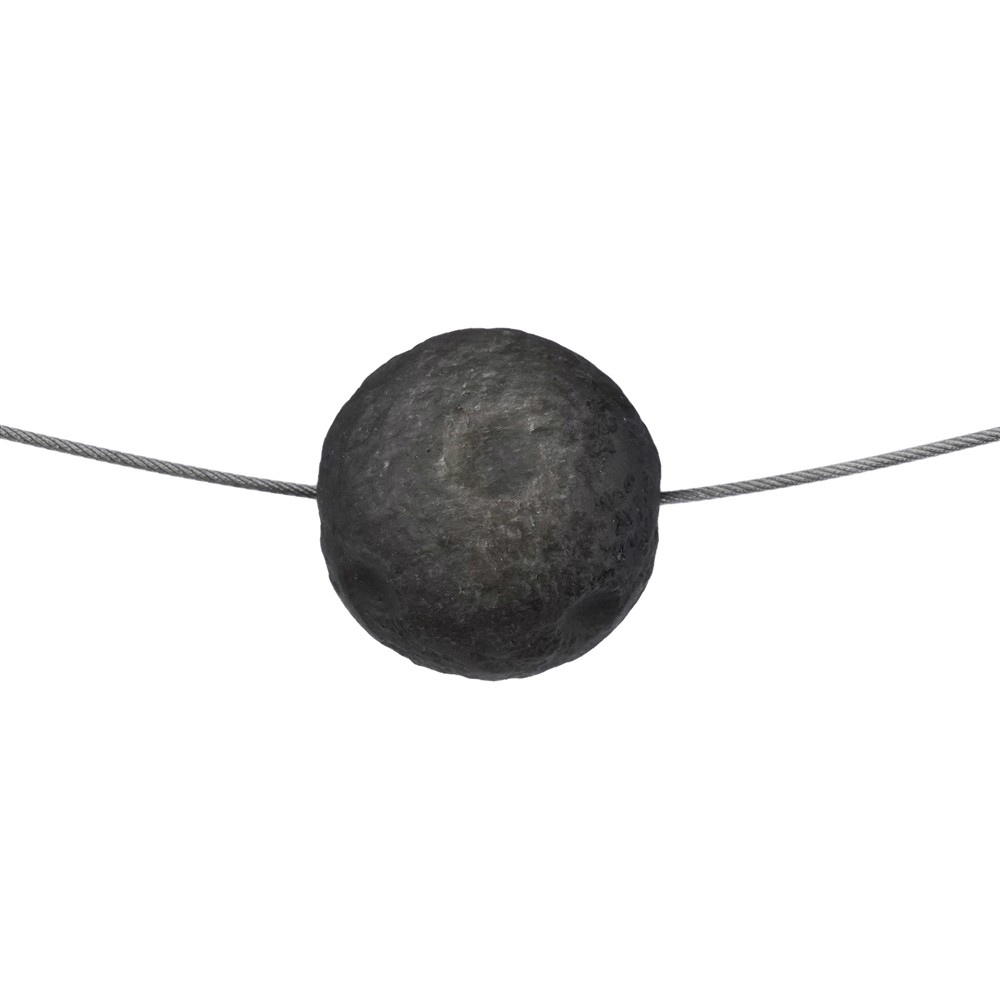 Luna incisa in ossidiana argentata forata, 12 mm, foro da 1 mm | Marco Schreier