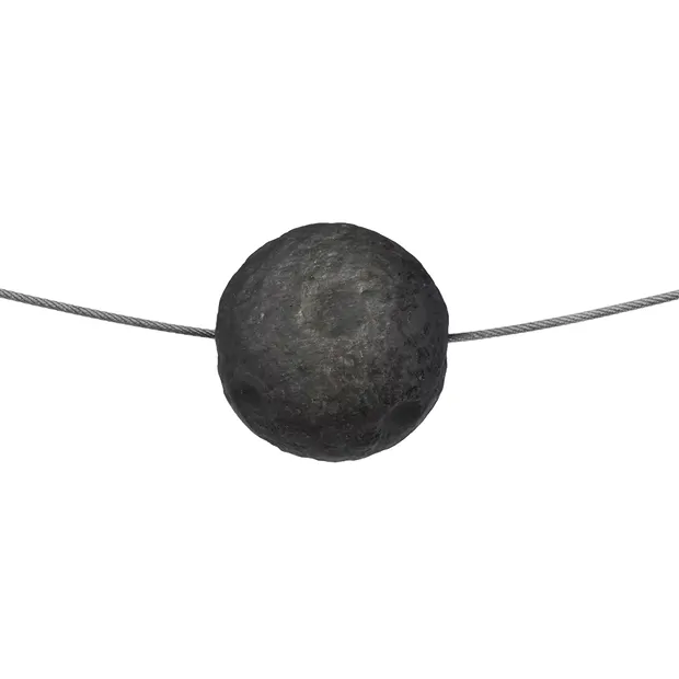 Lune sculptée obsidienne argentée percée, 12mm, perçage 1mm | Marco Schreier