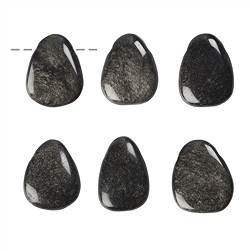 0428793002 Tumbled Stone Obsidian (silver luster obsidian) drilled | Marco Schreier