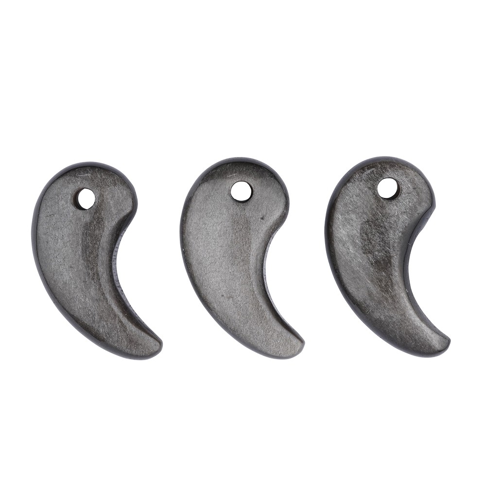 Magamata Obsidian (silver-gloss Obsidian), drilled, 3.2cm | Marco Schreier