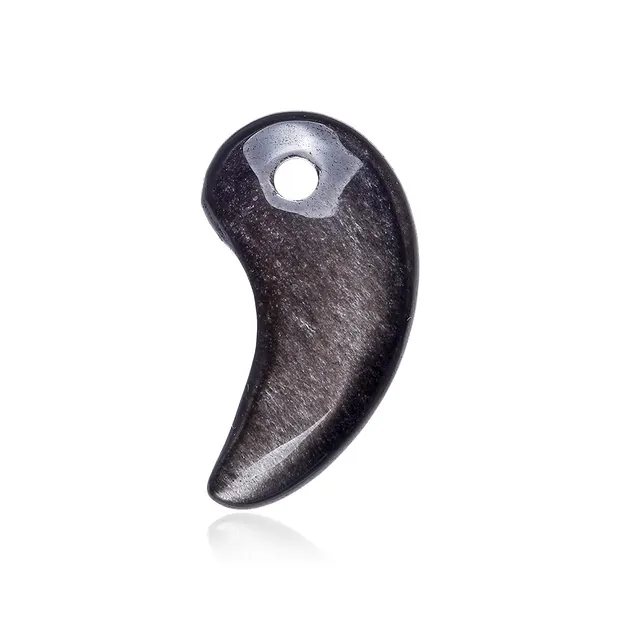 Magamata Obsidian (Silver Sheen Obsidian), drilled, 3.2 cm | Marco Schreier