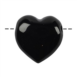 0428890635 Ossidiana del cuore (nera) perforata, 3,5 cm | grossista gemme e pietre curative