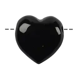 0428890635 Obsidiana corazón (negra) perforada, 3,5cm | Marco Schreier