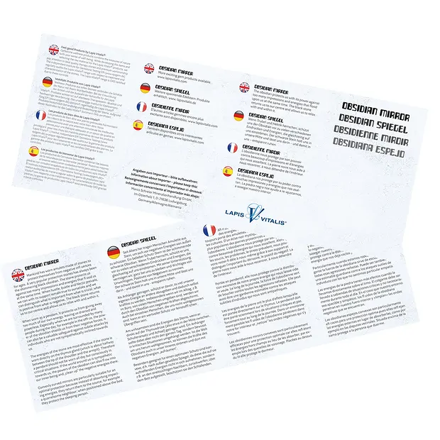 Obsidiana espejada (negra) perforada con cordón, 4cm | Marco Schreier