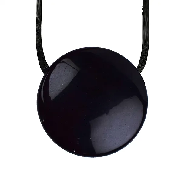 Mirror Obsidian (black) drilled with cord, 4cm | gems, healing stones & jewelry